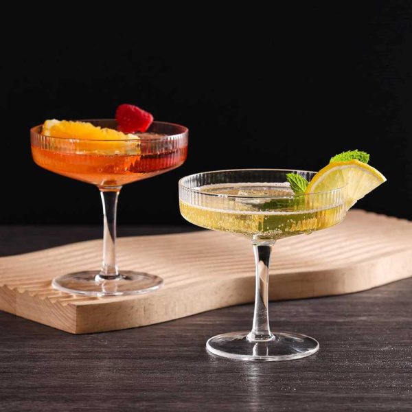 One Two Cups Gelas Kaca Aesthetic Pudding Es Krim Stripe Dessert Glass - L005 260ml