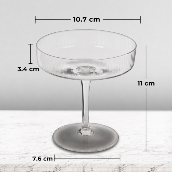 One Two Cups Gelas Kaca Aesthetic Pudding Es Krim Stripe Dessert Glass - L005 260ml