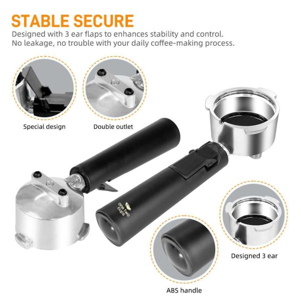 One Two Cups Portafilter Double Outlet Stainless Steel 2 Cup 51mm - EC200