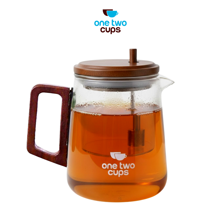 One Two Cups Teko Teh Kaca Tahan Panas One Click Filter Teapot 650ml – M-650