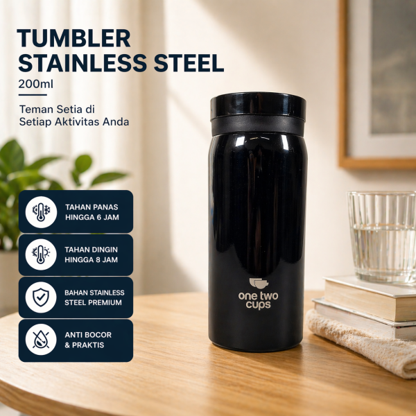 One Two Cups Botol Minum Tumbler Panas Dingin Stainless Steel 200ml - X-005