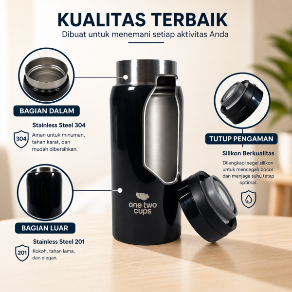 One Two Cups Botol Minum Tumbler Panas Dingin Stainless Steel 200ml - X-005