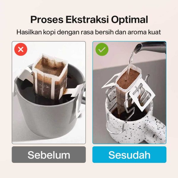 One Two Cups Drip Bag Holder Kertas Penyaring Kopi Stainless Steel 304 - P-020