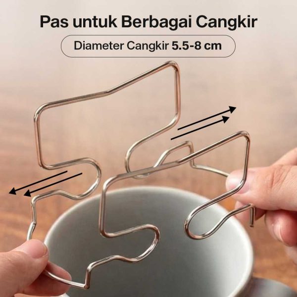 One Two Cups Drip Bag Holder Kertas Penyaring Kopi Stainless Steel 304 - P-020
