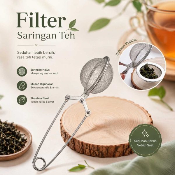 ginee_20260528170928040_4297862995.jpg One Two Cups Saringan Teh Bumbu Rempah Stainless Steel Reusable Filter - SP125