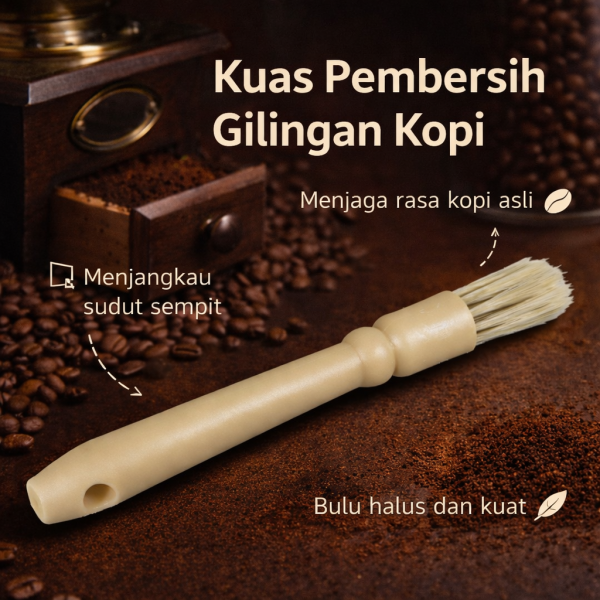 One Two Cups Kuas Pembersih Gilingan Kopi Natural Bristles Plastik - TYI-B8