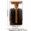 One Two Cups Toples Kaca Borosilikat Kotak Storage with Bamboo Lid - ST-1020