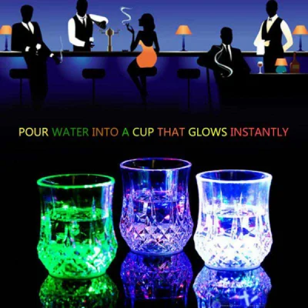 One Two Cups Gelas Whisky Cocktail Old Fashion Rock Plastic LED 200ml - SH525