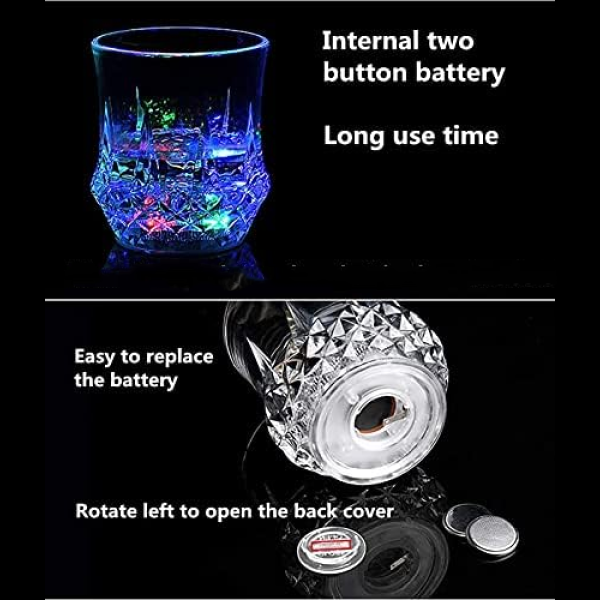 One Two Cups Gelas Whisky Cocktail Old Fashion Rock Plastic LED 200ml - SH525