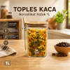 One Two Cups Toples Kaca Borosilikat Kotak Storage with Bamboo Lid  1L - ST-1020