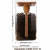 One Two Cups Toples Kaca Borosilikat Kotak Storage with Bamboo Lid  1L - ST-1020