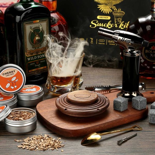 One Two Cups Set Alat Pengasap Cocktail Smoker Kit with 4 Wood Chips - TPY-40