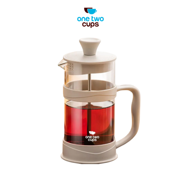 One Two Cups French Press Coffee Maker Pot Plunger Glass - FN50