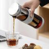 One Two Cups French Press Coffee Maker Pot Plunger Glass - FN50