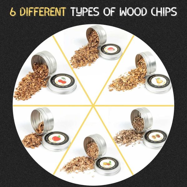 One Two Cups Alat Pengasap Cocktail Wooden Smoker Kit with 6 Wood Chip - SK-400