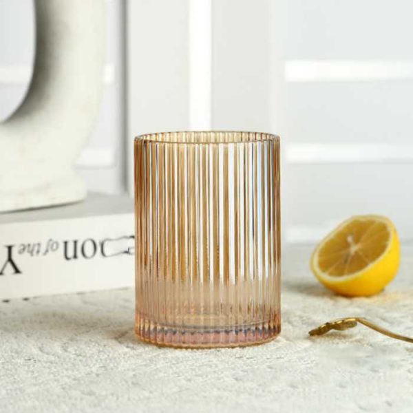 One Two Cups Gelas Kaca Aesthetic Kopi Teh Dirty Latte Stripe Glass - SH-25