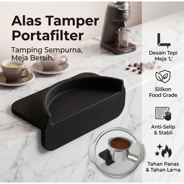 One Two Cups Alas Tamper Portafilter Kopi Mini Holder Mat 51/54/58mm - FE1