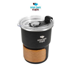 One Two Cups Gelas Tumbler Kopi Cup Lid Wood Cover Stainless 300ml - BC140