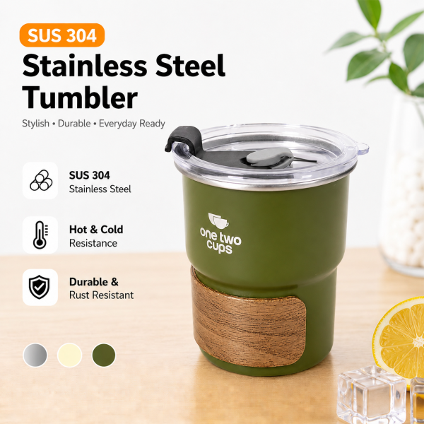 ginee_20260528172933219_2610971661.png One Two Cups Gelas Tumbler Kopi Cup Lid Wood Cover Stainless 300ml - BC140