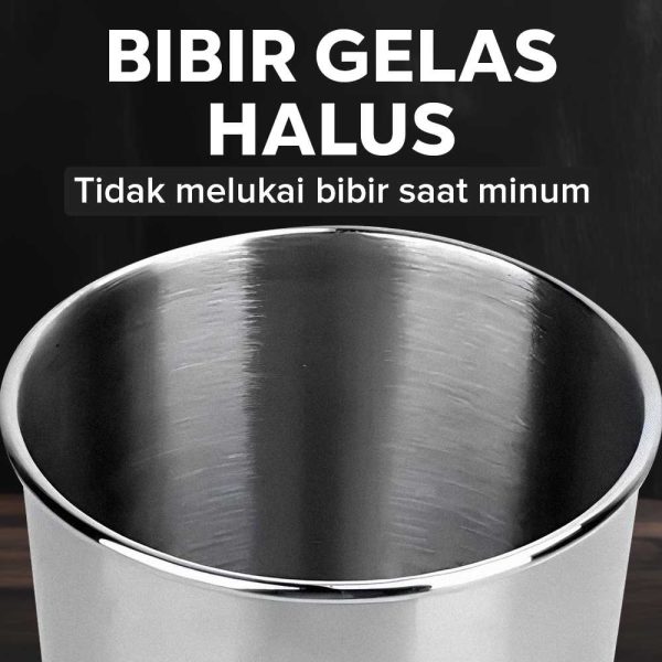 One Two Cups Gelas Stainless Steel Korea Single Wall Glass 500ml - H13