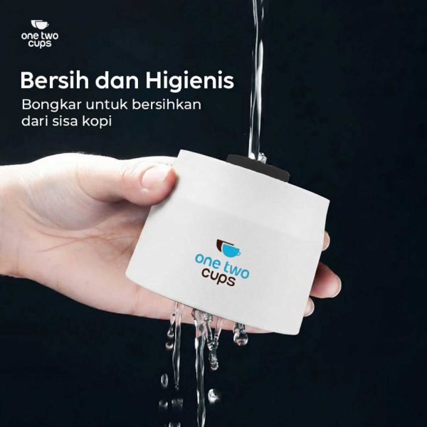 One Two Cups Hand Press Mini Espresso Coffee Maker 3in1 20 Bar 120ml Putih- HS-8439