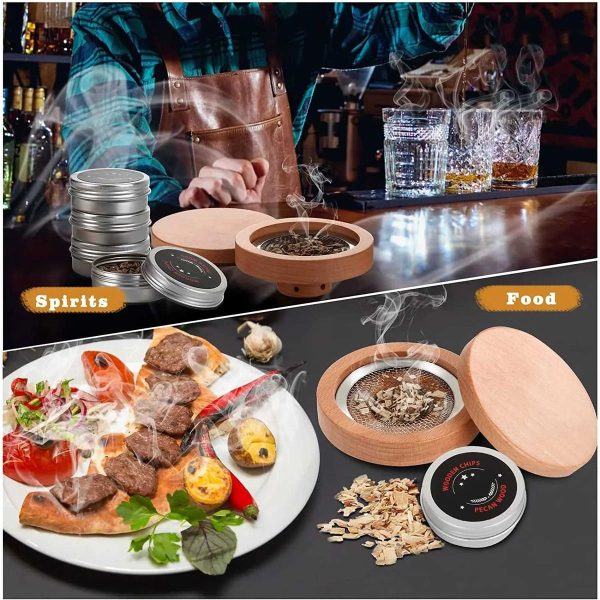 One Two Cups Set Alat Pengasap Cocktail Wooden Smoker Kit 4 Wood Chips - SK-350