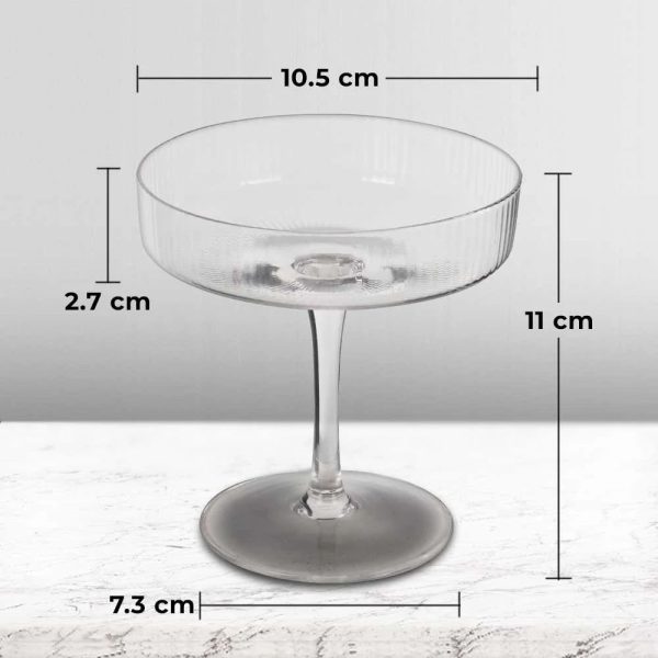 ginee_20260713172238593_7446209224.jpeg One Two Cups Gelas Kaca Aesthetic Pudding Es Krim Stripe Dessert Glass - L005 220ml