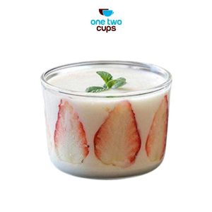 One Two Cups Gelas Kaca Aesthetic Kopi Dirty Latte Dessert Glass 270ml - V-27