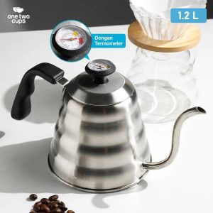 One Two Cups Teko Kopi Leher Angsa Pour Over Drip Kettle Thermometer - RT-40