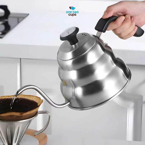 One Two Cups Teko Kopi Leher Angsa Pour Over Drip Kettle Thermometer - RT-40