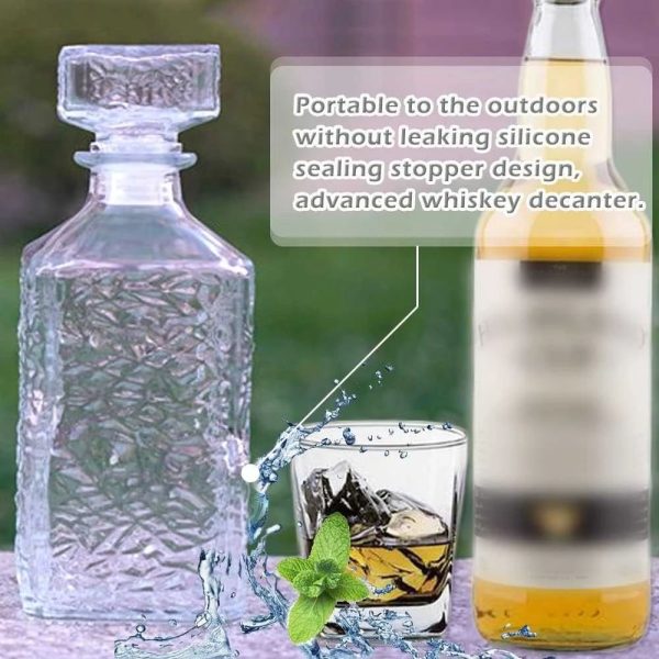 ginee_20260713180148722_9737799298.jpeg One Two Cups Whisky Decanter Glass Bottle Liquor Scotch Luxury 950ml - AL95