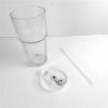 One Two Cups Gelas Kaca Aesthetic Kopi Dirty Latte with Lid 600ml - OP01
