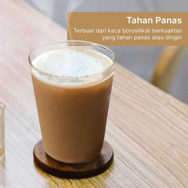 One Two Cups Gelas Kaca Aesthetic Kopi Teh Minimalist Glass 420ml - CQ-420