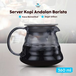 One Two Cups Coffee Server V60 Drip Pour Over Borosilicate Glass - SE101 - Light Gray