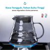 One Two Cups Coffee Server V60 Drip Pour Over Borosilicate Glass - SE101 - Light Gray
