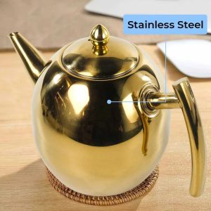 One Two Cups Teko Teh Stainless Steel Filter Water Kettle Teapot 1.5L - HS4050