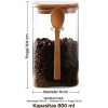 ginee_20260713181115817_1317781783.jpeg One Two Cups Toples Kaca Borosilikat Kotak Storage with Bamboo Lid 800ml - ST-1020