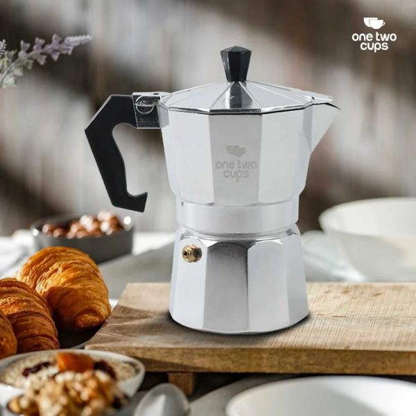 ginee_20260713181319633_3719973856.jpeg One Two Cups Moka Pot Teko Kopi Espresso Coffee Maker Stovetop 3 Cup 150ml - L10