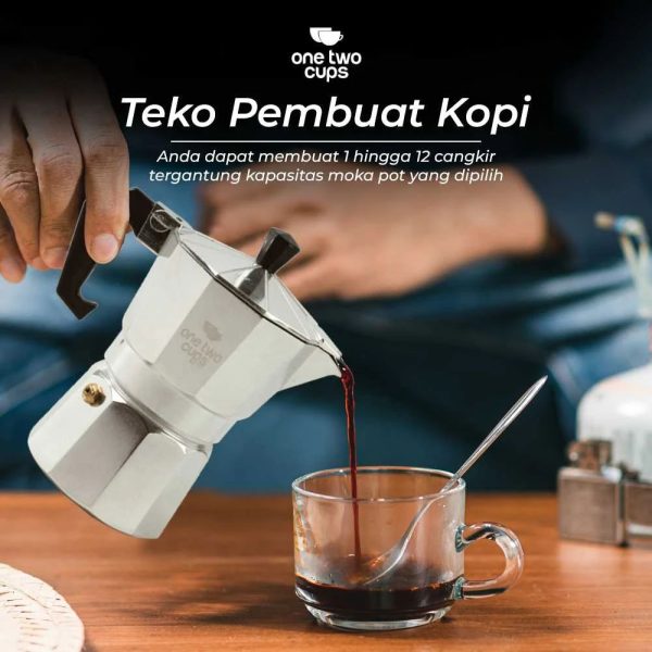 ginee_20260713181320300_8890860771.jpeg One Two Cups Moka Pot Teko Kopi Espresso Coffee Maker Stovetop 3 Cup 150ml - L10