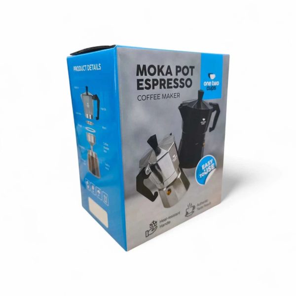 ginee_20260713181320884_9701733607.jpeg One Two Cups Moka Pot Teko Kopi Espresso Coffee Maker Stovetop 3 Cup 150ml - L10