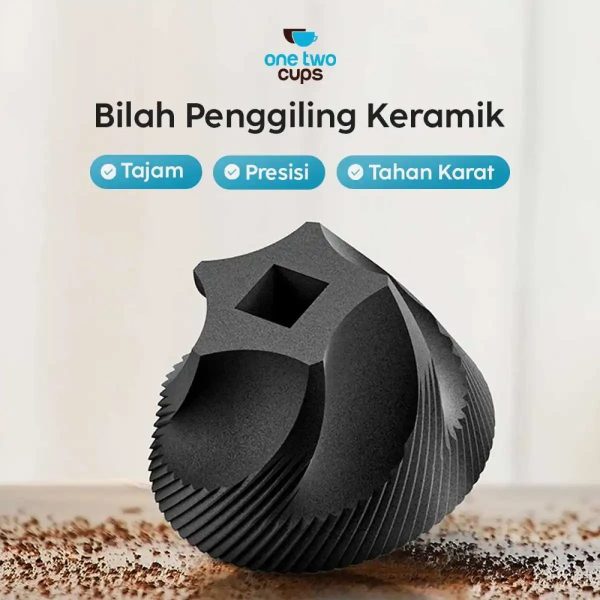ginee_20260713181957608_7008853196.jpeg One Two Cups Alat Penggiling Kopi Elektrik Grinder Adjustable 1800mAh - KMDJ-3AW