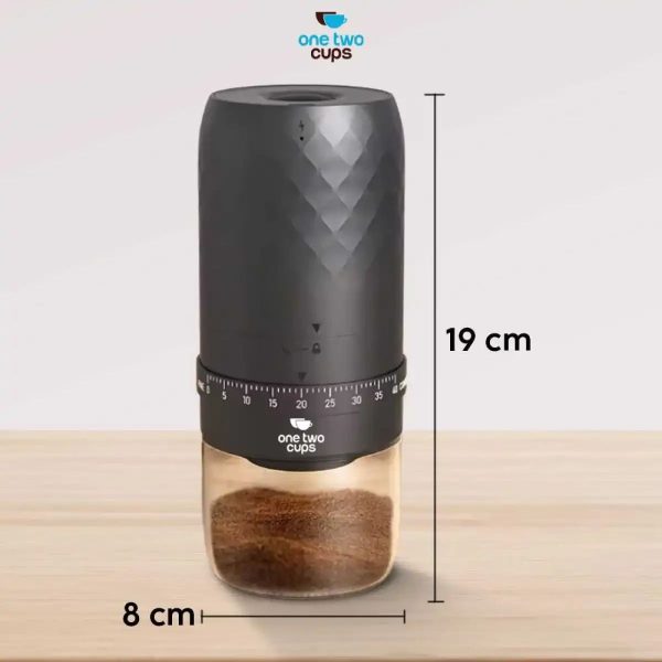 ginee_20260713181958471_5649729433.jpeg One Two Cups Alat Penggiling Kopi Elektrik Grinder Adjustable 1800mAh - KMDJ-3AW