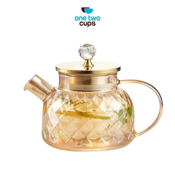 One Two Cups Teko Teh Kaca Tahan Panas Water Jug Borosilicate Teapot - TK12