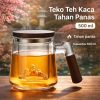 One Two Cups Teko Teh Kaca Saringan Tahan Panas Infuser Teapot 500ml - YG500