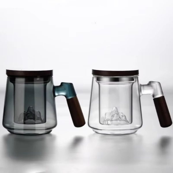 One Two Cups Teko Teh Kaca Saringan Tahan Panas Infuser Teapot 500ml - YG500