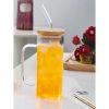 One Two Cups Cangkir Kopi Kaca Tahan Panas Sedotan Aesthetic Mug 350ml - UK3