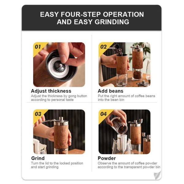 One Two Cups Alat Penggiling Kopi Manual Coffee Grinder Adjustable - DSU-17