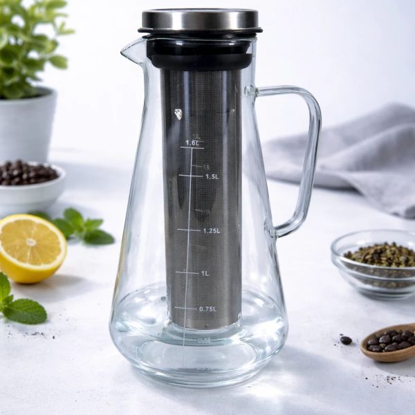 ginee_20260714145604269_5742899826.jpeg One Two Cups Teko Kopi Cold Brew Coffee Maker Stainless Filter 1.6L - MD-11