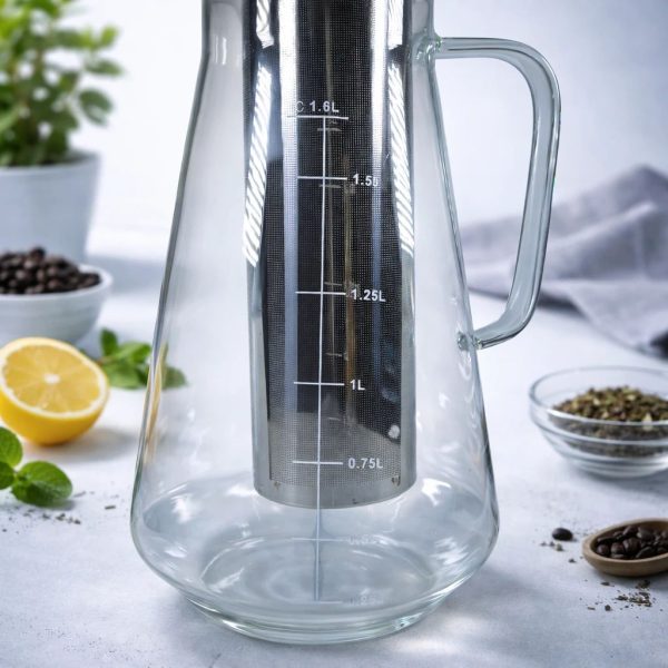 ginee_20260714145604678_2761217368.jpeg One Two Cups Teko Kopi Cold Brew Coffee Maker Stainless Filter 1.6L - MD-11