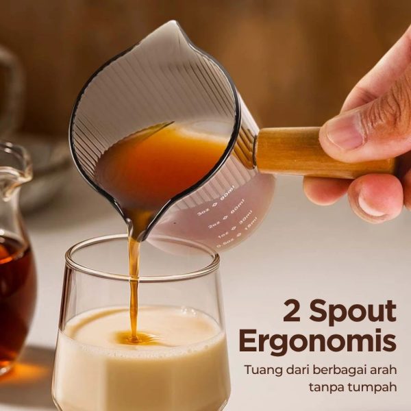 One Two Cups Gelas Takar Kopi Espresso Measuring Cup Double Spout 90ml - KS65